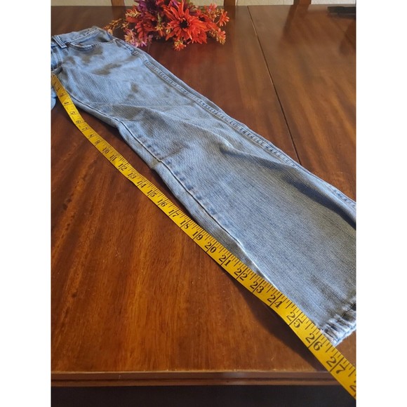 WRANGLER Boys Youth 14 SLIM Light Wash Boot Cut Denim Blue JEANS EUC Adjustable - Picture 8 of 10
